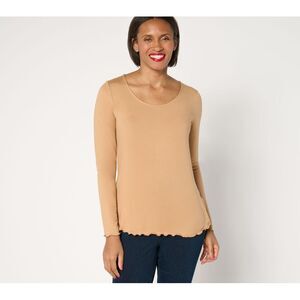 Women Control Women's Top Sz L Yummy Jersey Scoop Neck Pink A674018